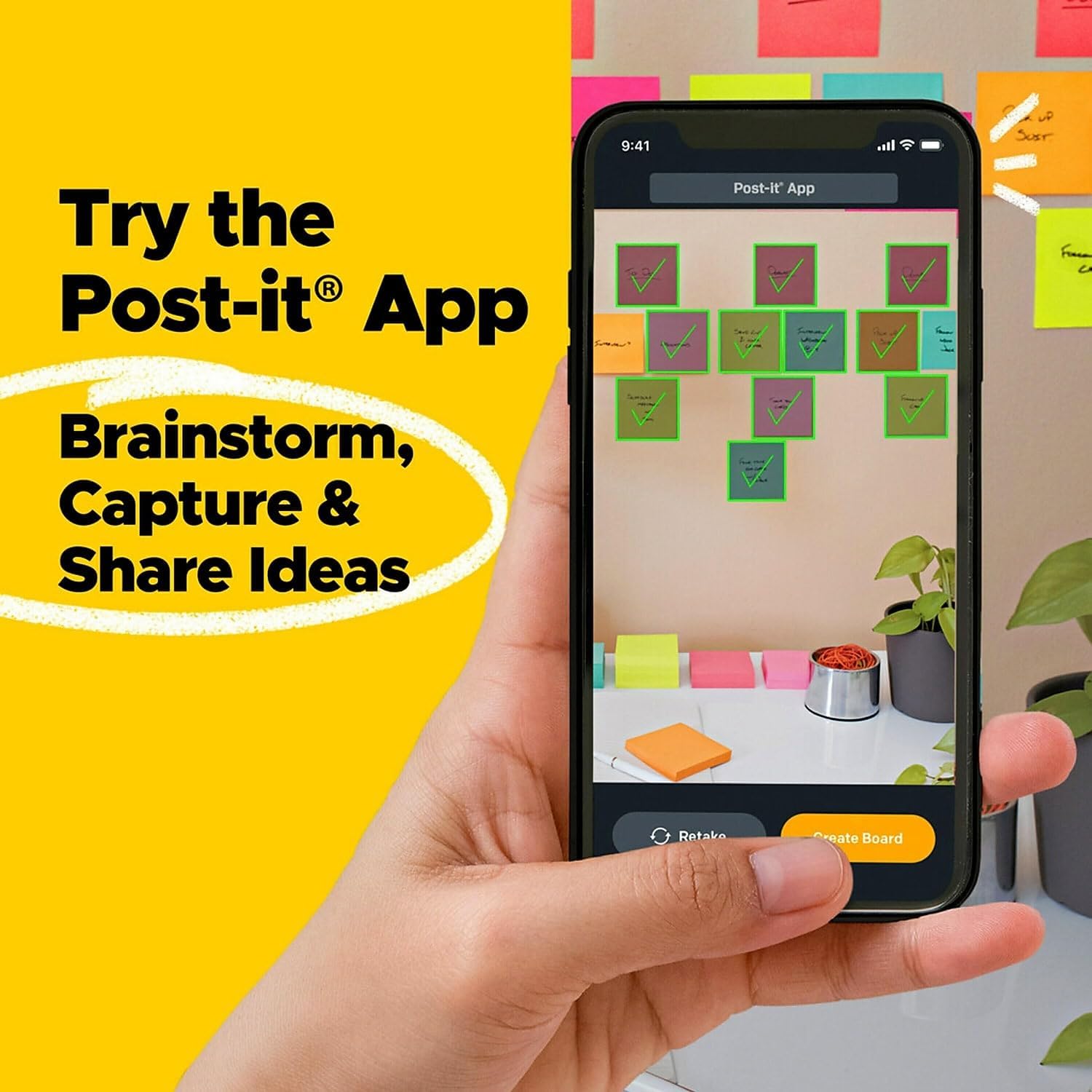 Post-it Super Sticky Notes, 3-inch x 3-inch, Summer Joy Collection, 70 Sheet/Pad, 24 Pads/Pack (654-24SSJOY-CP)