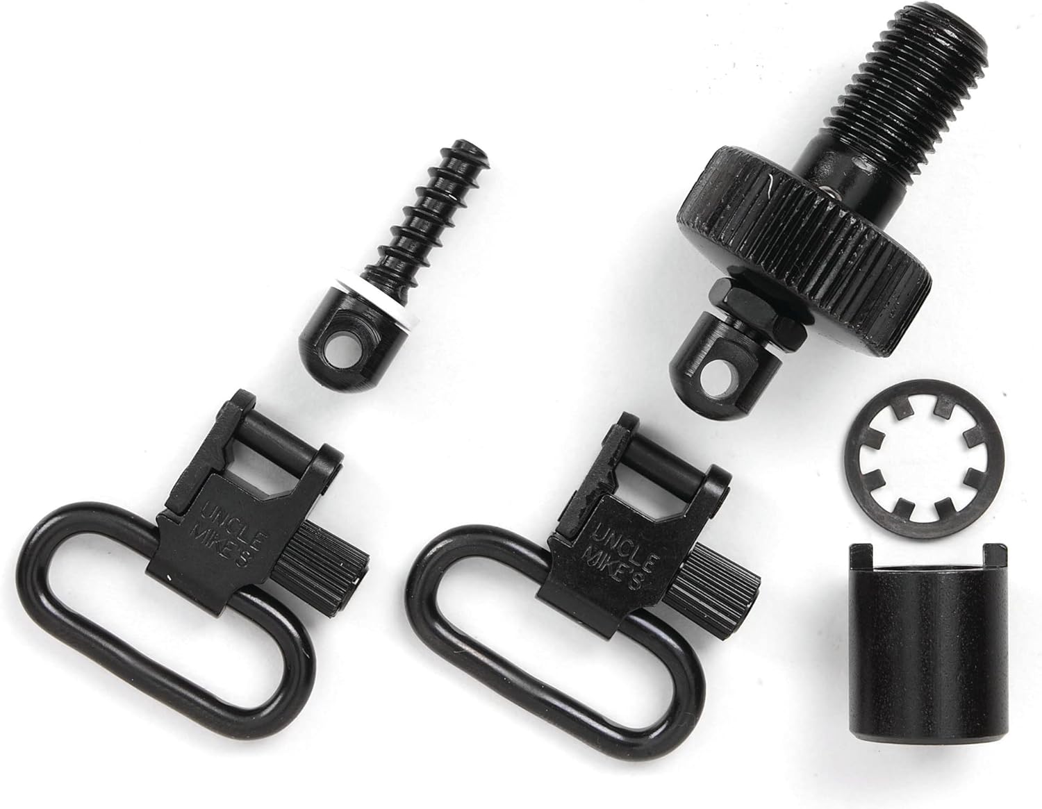 Uncle Mike's Quick Detach Moss 500 Bolt Set Sling Swivels (Blued, 1-Inch), Black
