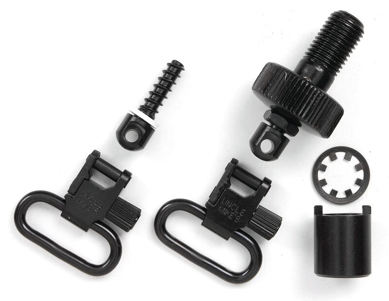 Uncle Mike's Quick Detach Moss 500 Bolt Set Sling Swivels (Blued, 1-Inch), Black