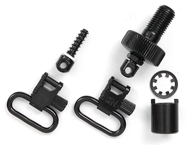 Uncle Mike's Quick Detach Moss 500 Bolt Set Sling Swivels (Blued, 1-Inch), Black