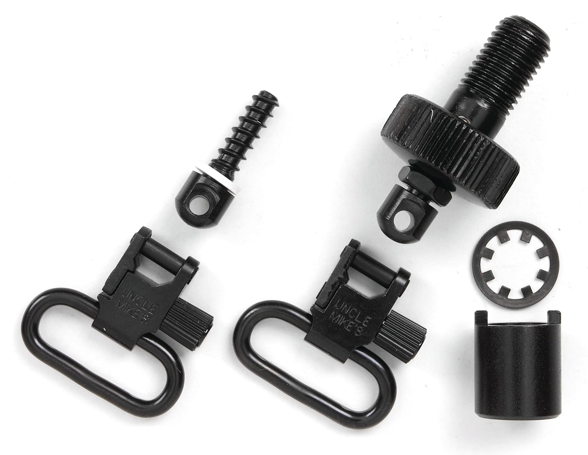 Uncle Mike's Quick Detach Moss 500 Bolt Set Sling Swivels (Blued, 1-Inch), Black