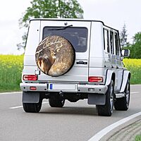 Free Whitetail Deer Printed Spare Tire Cover 14 Inch - Waterproof Wheel Covers Protectors - Universal Fit for Car, Trailer