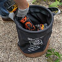 Klein Tools 5104FR Canvas Bucket, Flame-Resistant Tool Bucket Made of No. 4 Canvas, with Double-Reinforced Bottom