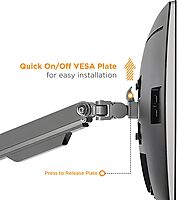 Mount-It! Dual Monitor Arm Mount Desk Stand | 2 x 3.0 USB Ports | Articulating Mechanical Spring Height Adjustable | Fits