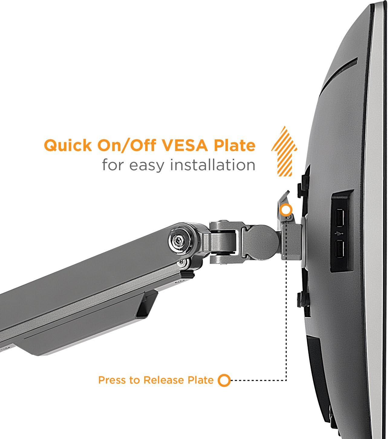 Mount-It! Dual Monitor Arm Mount Desk Stand | 2 x 3.0 USB Ports | Articulating Mechanical Spring Height Adjustable | Fits