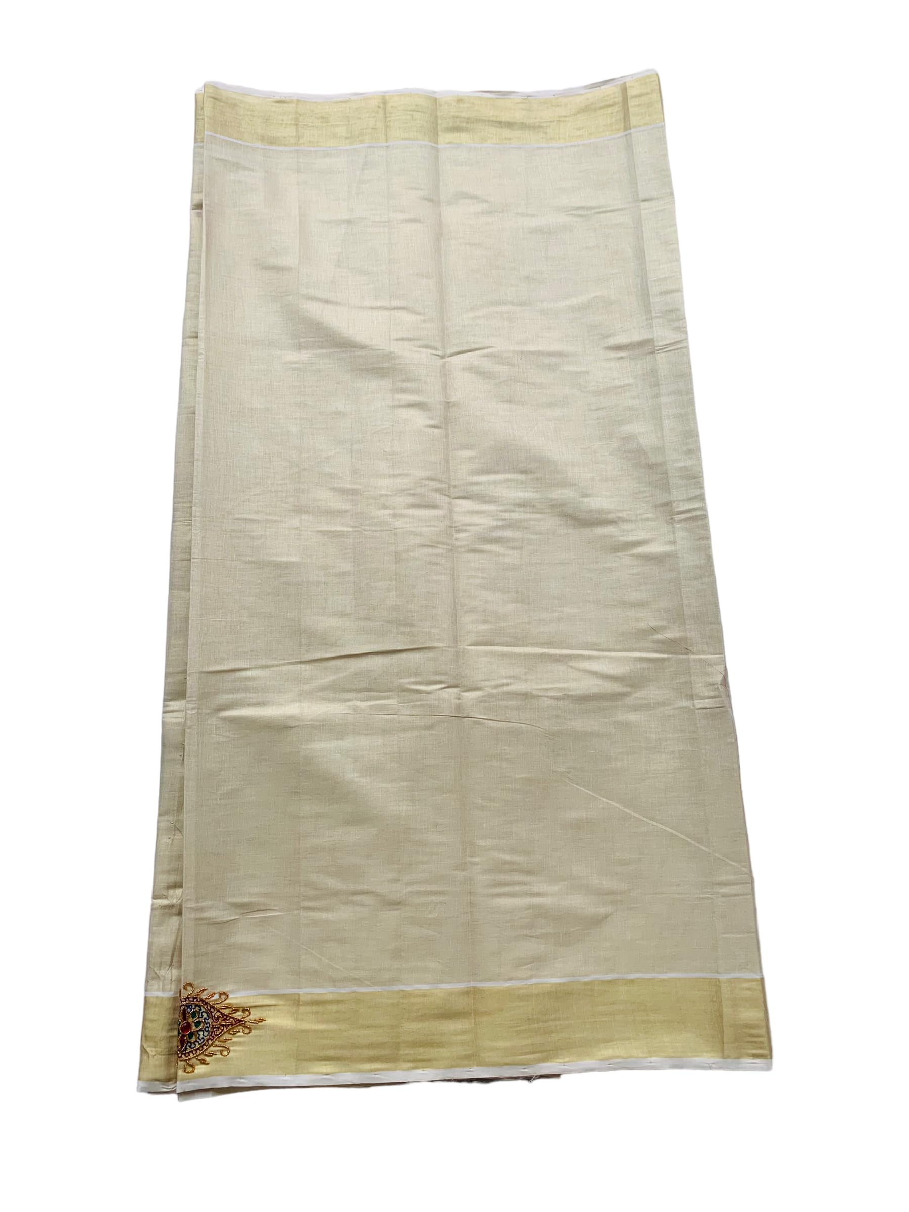 Kuthampully Kerala Kasavu Sarees For Women | Handcrafted Aari work Kerala Sarees | Tissue Onam Saree With Running Blouse | South Indian Sarees | Onam Saree EKM-806-Maroon