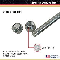 CE Smith U-Bolt Spare Tire Carrier - Zinc-Plated with Lug Nuts