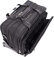 McKLEIN 17" Nylon Patented Detachable -Wheeled Laptop Overnight with Removable Briefcase- CHICAGO Black
