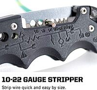 SOG Kilowatt- Electricians Pocket Knife with Wire Stripping Multi-Tool and 3.4 Inch AUS-8 Blade, UTP 10-22G Wire Stripper Knife (EL01-CP), Black