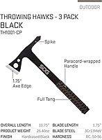 SOG 3-Pack Throwing Hawks & 18.25" Folding Survival Shovel with Saw Edge and Carry Cases Throwing Knives + Entrenching Tool