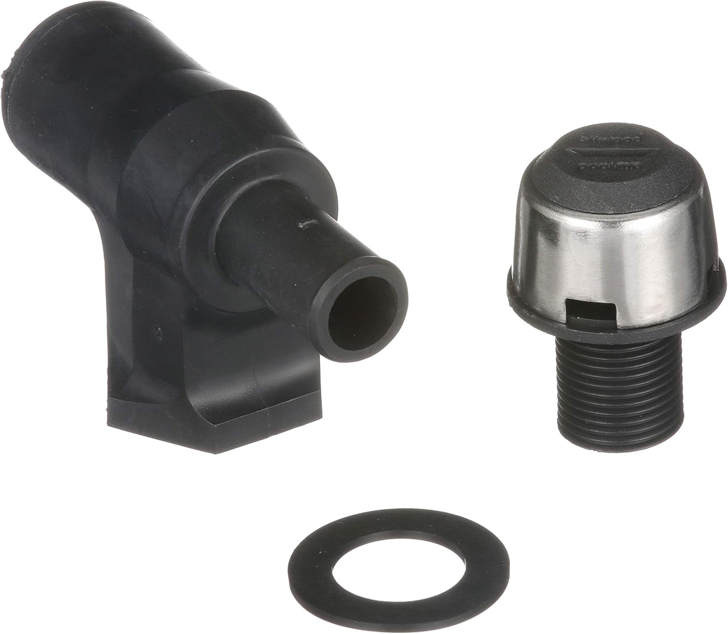 Attwood 66419-3 Composite 90° Black Fuel Tank Vent w/ Stainless Steel Trim - 5/8" I.D. Hose