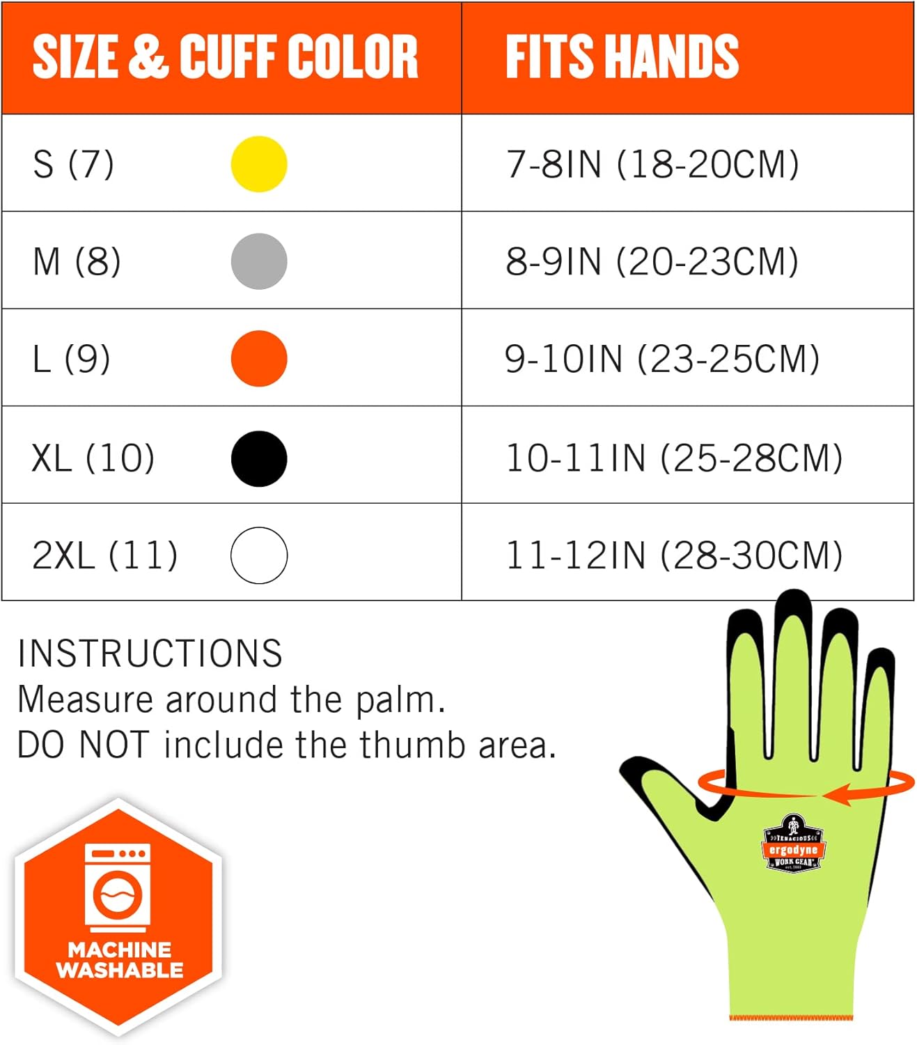 ERGODYNE ProFlex 7041 Hi-Vis Nitrile Coated Cut Resistant Gloves