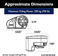 Lewmar Pro Fish 700 Fishing Windlass for 1/4" G4 Chain, Auto Free-Fall System, Maximum Pull 700 lbs