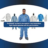 DuPont ProShield 50 Protective Coverall with Standard Fit Hood and Serged Seams, White, 2X-Large, 25-Pack