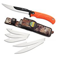 OUTDOOR EDGE RazorMax Replaceable Fixed Blade Hunting Knife with Drop-Point & Boning/Fillet Blades