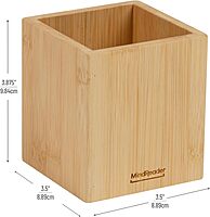 MIND READER Bamboo Desktop Organizer Office Storage