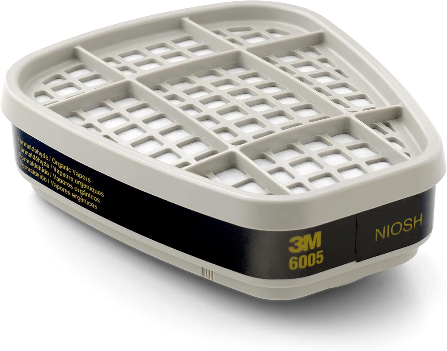 3M Respirator Cartridge 6005, 1 Pair, Helps Protect Against Formaldehyde and Organic Vapors 2 Count (Pack of 1)