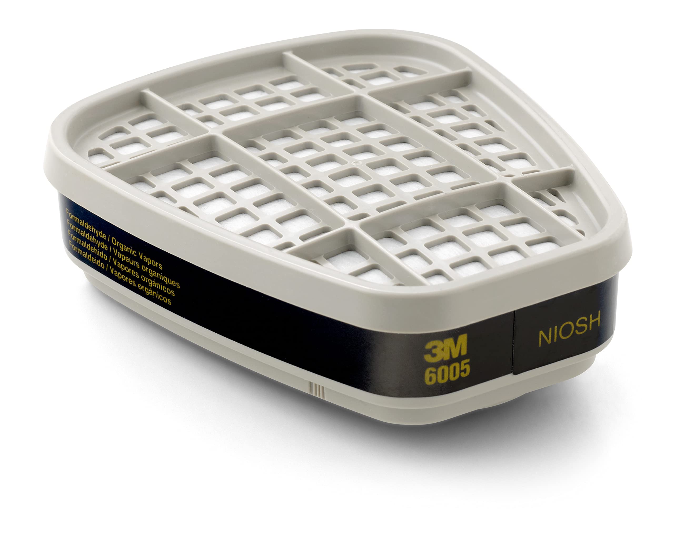 3M Respirator Cartridge 6005, 1 Pair, Helps Protect Against Formaldehyde and Organic Vapors 2 Count (Pack of 1)