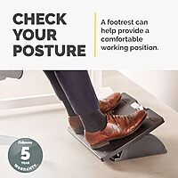 Fellowes Office Suites Adjustable Footrest, 17.5in x 13.1in - Black/Silver