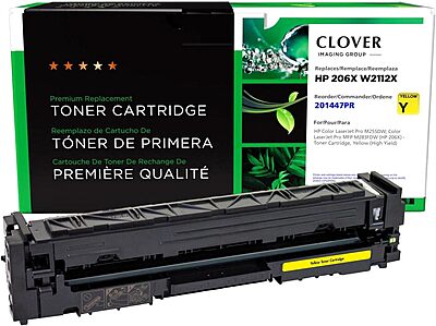 Clover Remanufactured High Yield Toner Cartridge Replacement for HP 206X (W2112X) | Yellow