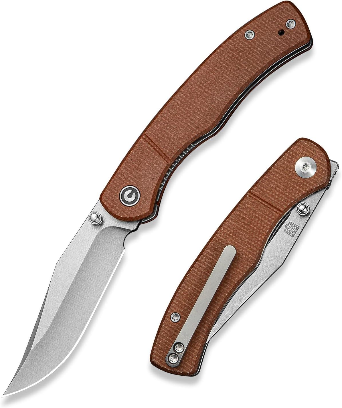 CIVIVI Clingman EDC Pocket Folding Knife, 2.99" Nitro-V, Liner Lock, Titanium Reversible Clip