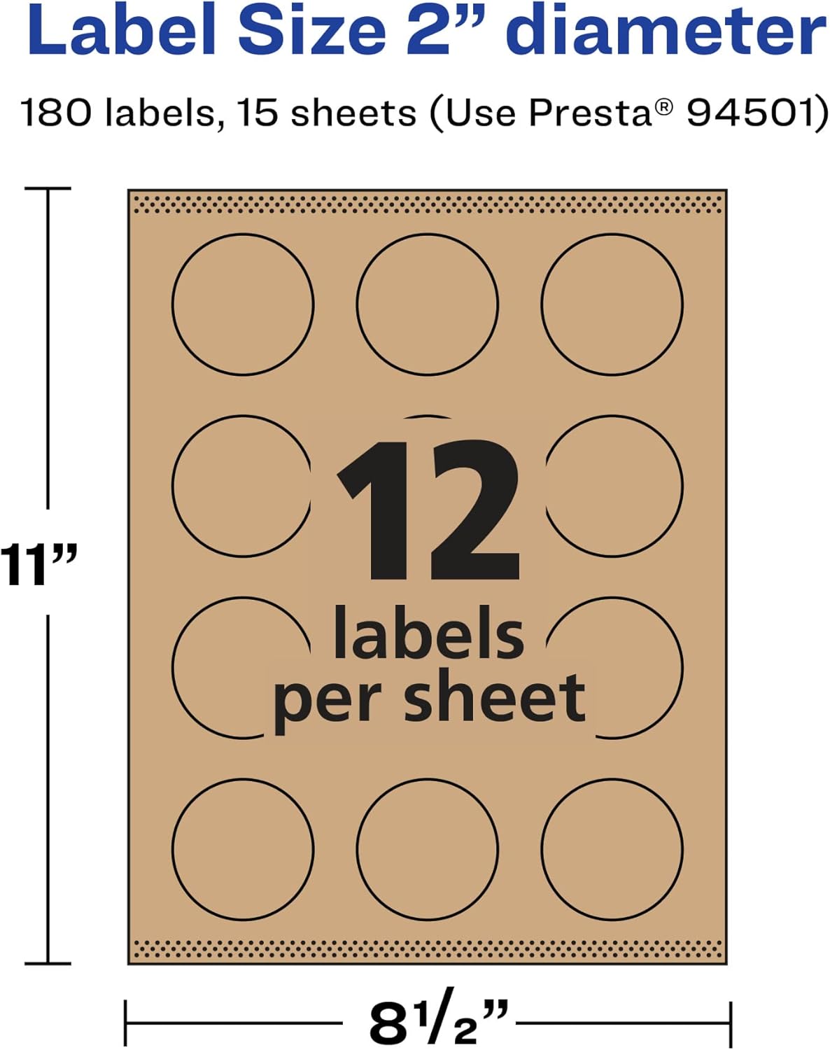 AVERY Round Labels with Sure Feed Technology, 2\" Diameter