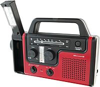DPI WeatherX WR383R Weather And Alert Handheld Radio With AM/FM Radio, Black/Red