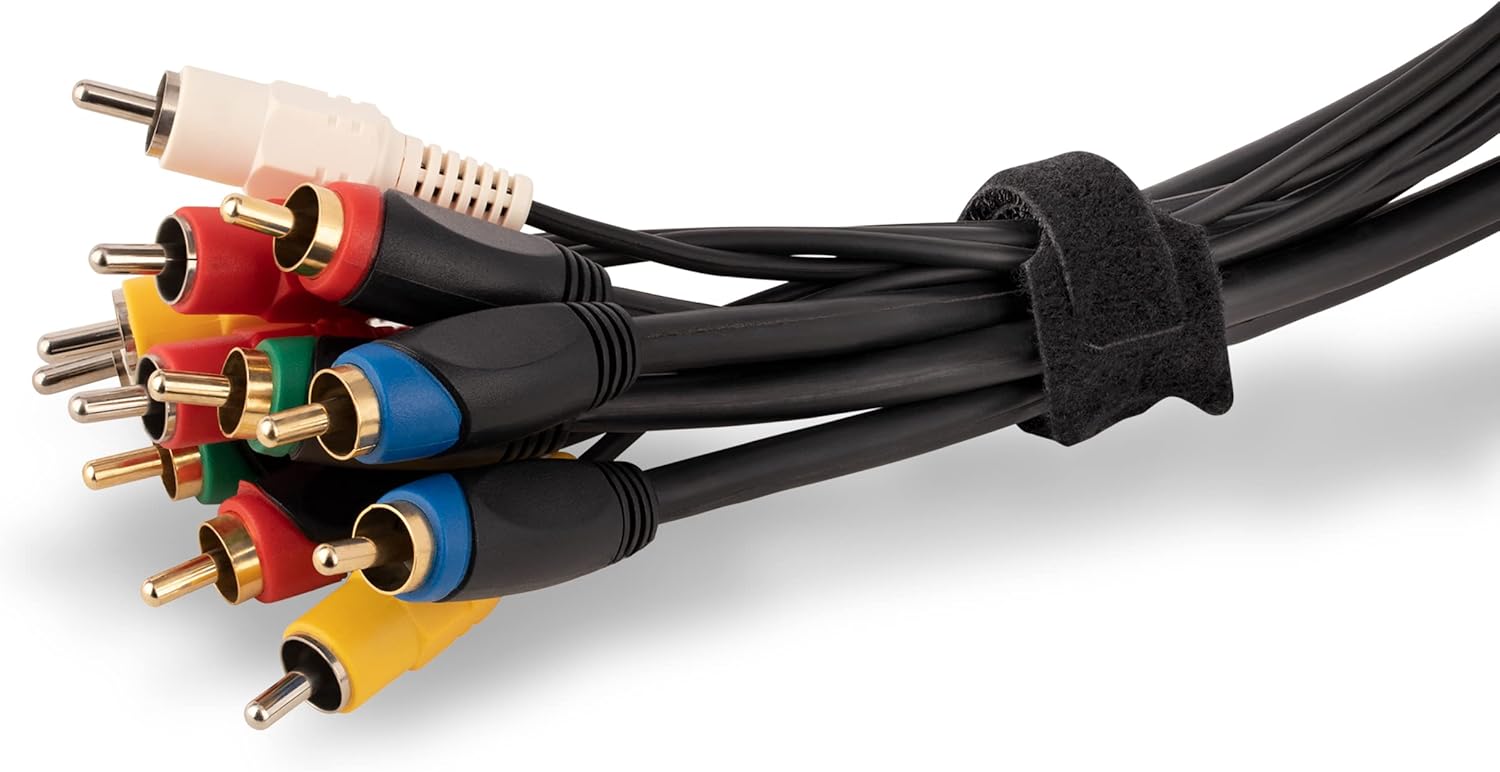 StarTech.com 6in Hook and Loop Cable Ties - 50 Pack - Black - Reusable Cable Straps - Adjustable and Flexible