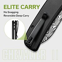 CIVIVI Chevalier II Folding Pocket Knife, Button Lock, 3.47\" Sheepsfoot Blade, Aluminum Handle