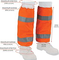 Ergodyne GloWear 8008 High Visibility Reflective Leg Gaiters, Orange,2