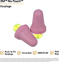 3M No-Touch Foam Earplugs P2000, Uncorded, 100 Pair/Case|Purple| One Size