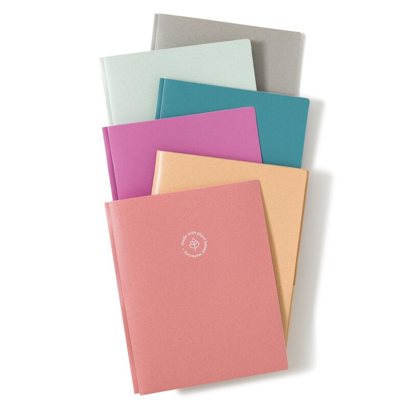 U Brands U-Eco Poly 2-Pocket Pronged Folders, Set of 12, Assorted Brights, Built-in Metal Prongs, Letter Size (6599U01-12)
