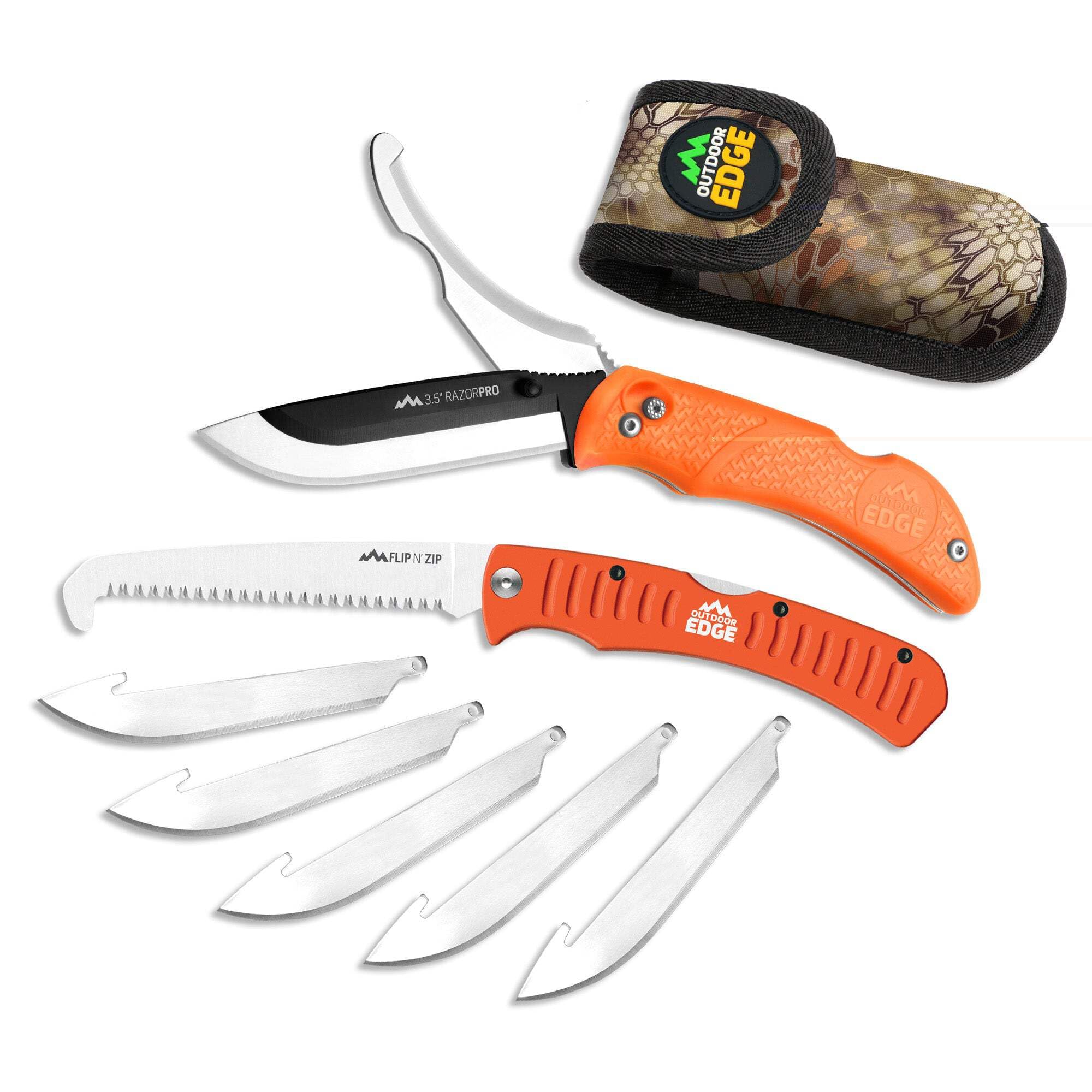 Outdoor Edge Razor-Pro/Saw Combo Folding Knife Box (Clam Pack), Orange