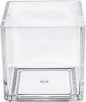 Azar Displays Deluxe Clear Crystal Styrene Cube Bins, Pack of 4