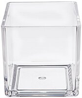 Azar Displays Deluxe Clear Crystal Styrene Cube Bins, Pack of 4