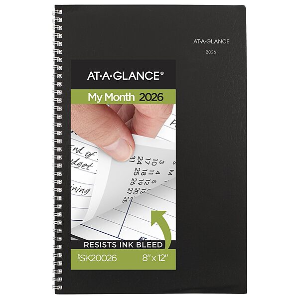 AT-A-GLANCE DayMinder Monthly Planner, Large 8 x 12, Black