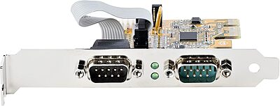 StarTech.com 2-Port PCI Express Serial Interface Card, Dual Port PCIe to RS232 (DB9) Serial Card, 16C1050 UART