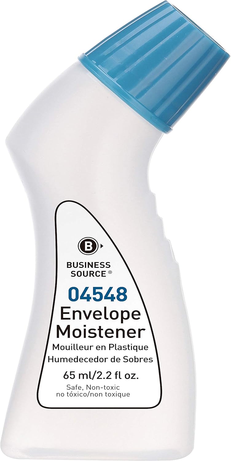 Business Source Envelope Moistener, 2.2 Oz, Blue, Pack Of 4 Bottles