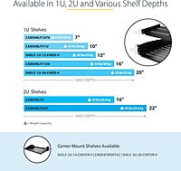StarTech.com 2U Server Rack Shelf - Universal Vented Rack Mount Cantilever Tray for 19" Network Equipment Rack & Cabinet - Heavy Duty Steel - Weight Capacity 50lb/23kg - 22" Deep Shelf (CABSHELF22V)