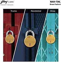 Godrej Nav-Tal 8 Lever Hardened (3 keys) / Brass / 3282