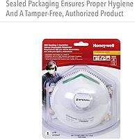 Honeywell NIOSH-Approved N95 Respirator Mask with Exhalation Valve for Airborne Particulates (RWS-54006)