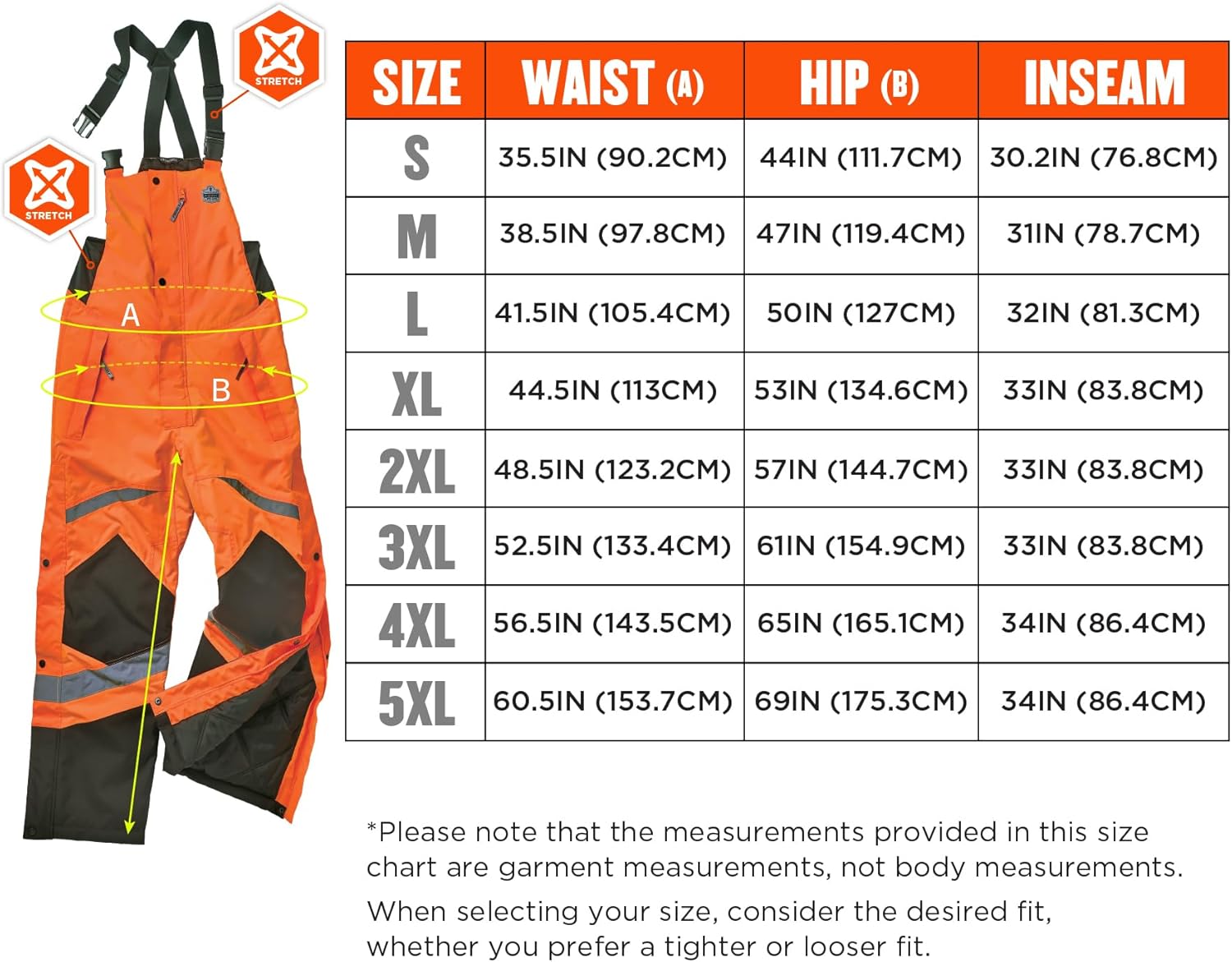 Ergodyne GloWear 8928 Hi-Vis Insulated Bib Overalls