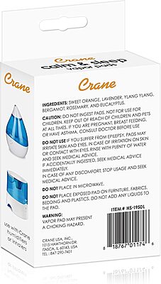 Crane Natural Lavender Orange Humidifier Pads with Calming Vapor, Universal Fit for Humidifiers and Inhalers, 12 Count
