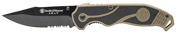 Smith & Wesson SWAT II 8.5in S.S. Spring Assisted Folding Knife with 3.5in Serrated Drop Point and Rubberized Aluminum Handle for Outdoor Survival and EDC Box