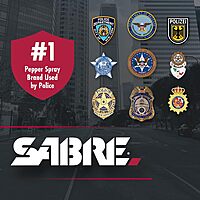 SABRE Pepper Projectile Launcher, Home Defense. Mag holds 7 .68 Caliber projectiles, Adjustable Fiber Optic Sights