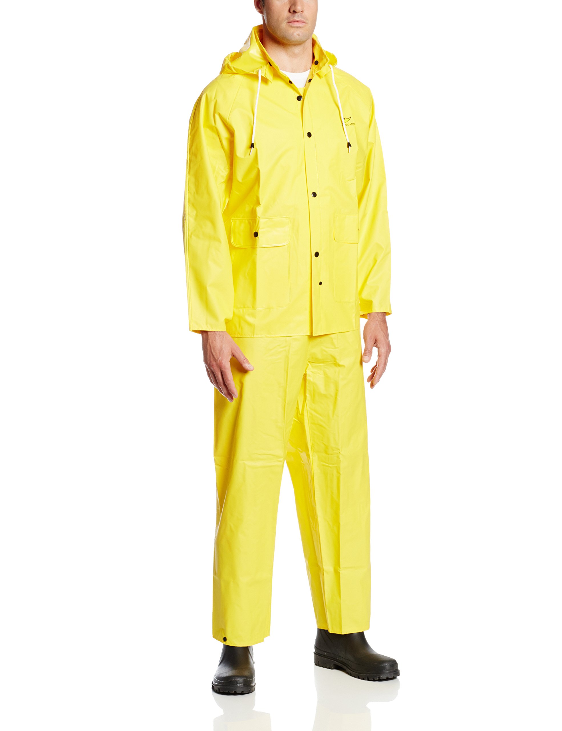 DUNLOP Tuftex 3 Pc Rain Suit, 7801700.LG, Size LG - Yellow PVC/Nylon
