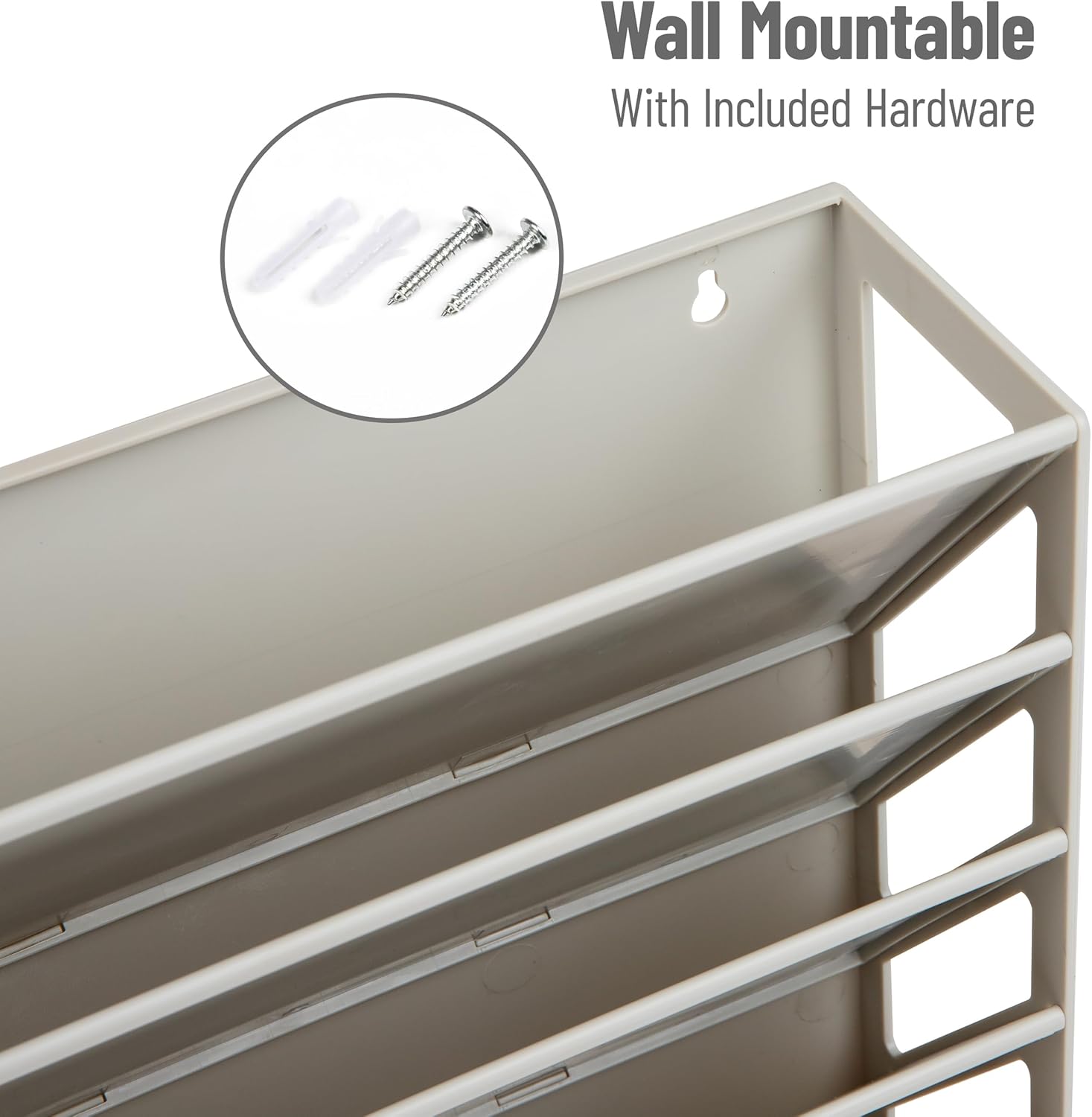 Mind Reader 5-Tier Vertical File Holder, Desktop Organizer, Wall Mount