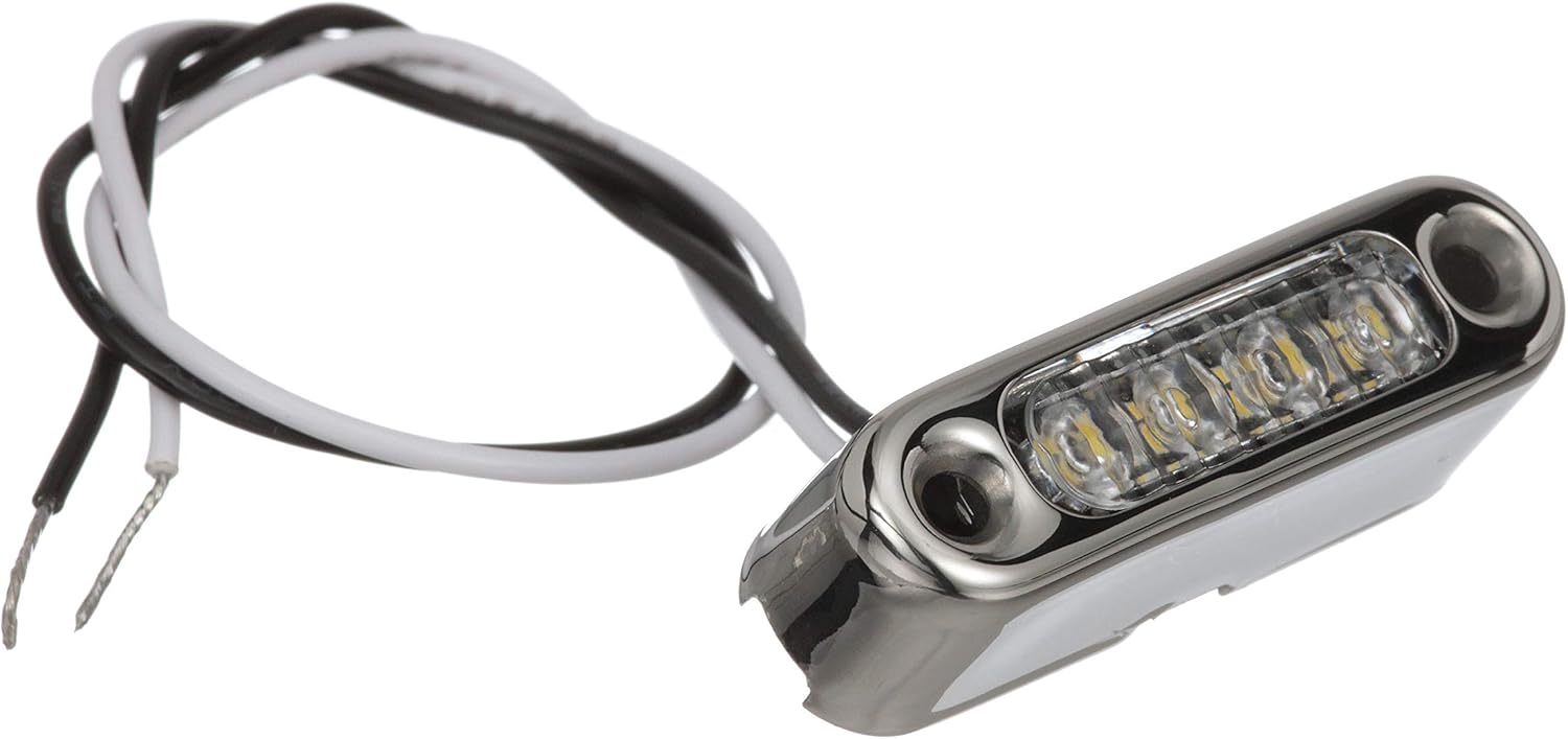 Attwood 6350W7 LED Micro Lights, Stainless Steel Bezel, Vertical Mount, White Light, .66-Watt Draw at 12 Volts DC