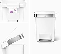 simplehuman Step Trash Can with LidShox, Steel Pedal & Liner Rim