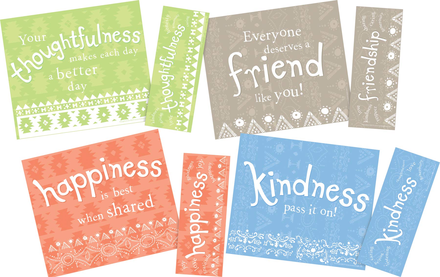 Barker Creek Award & Bookmark Set, Encourage Thoughtfulness, Mixed-Design, 120 Awards (30 Each of 4 Designs)